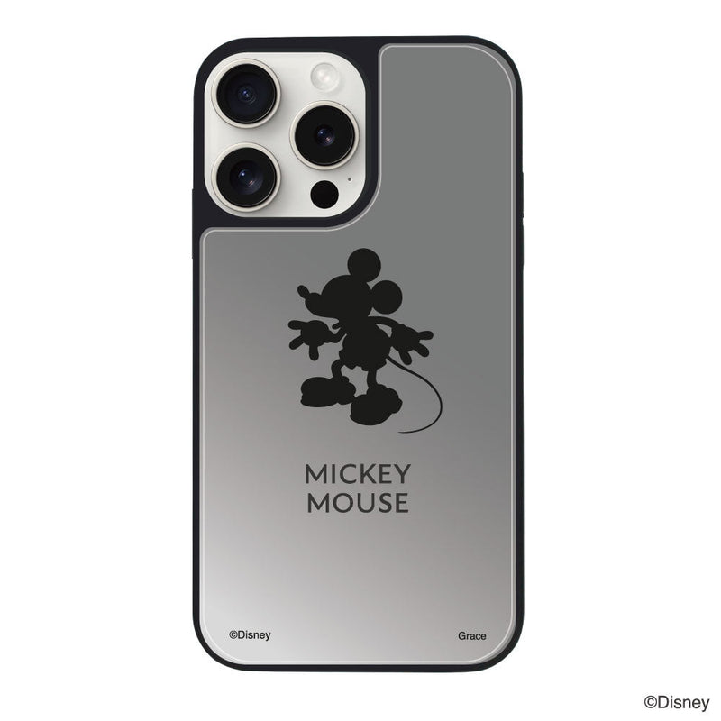 iPhoneケース ミラーバンパー ミラー付きケース ＜ミッキーマウス（シルエット）＞