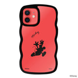 iPhone11ケース ウェーブフレーム クリアケース シルエットミッキーマウス ブラック