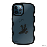 iPhone12ProMaxケース ウェーブフレーム クリアケース シルエットミッキーマウス ブラック