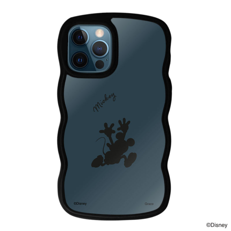 iPhoneケース ウェーブフレーム クリアケース ＜ミッキーマウス（シルエット）＞