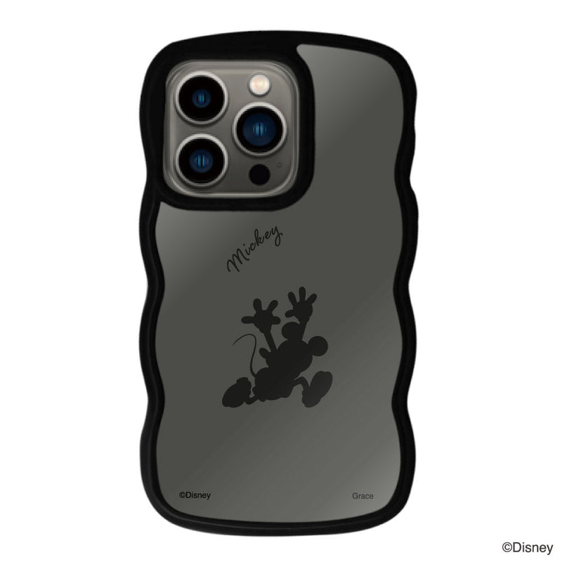 iPhoneケース ウェーブフレーム クリアケース ＜ミッキーマウス（シルエット）＞