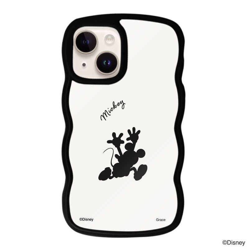 iPhoneケース ウェーブフレーム クリアケース ＜ミッキーマウス（シルエット）＞