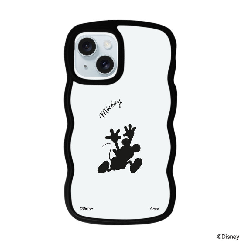 iPhoneケース ウェーブフレーム クリアケース ＜ミッキーマウス（シルエット）＞