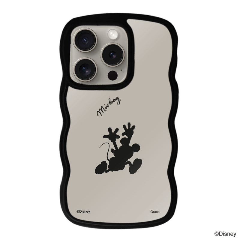 iPhoneケース ウェーブフレーム クリアケース ＜ミッキーマウス（シルエット）＞