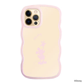 iPhone11Proケース ウェーブフレーム クリアケース シルエットミッキーマウス ピンク