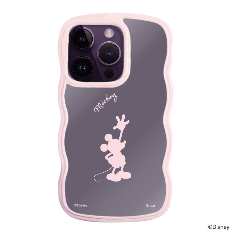 iPhoneケース ウェーブフレーム クリアケース ＜ミッキーマウス（シルエット）＞