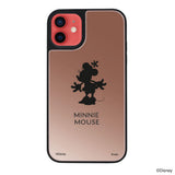 iPhone11ケース ミラーバンパー ミラー付きケース シルエットミニーマウス ローズゴールド