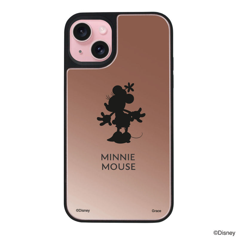 iPhoneケース ミラーバンパー ミラー付きケース ＜ミニーマウス（シルエット）＞
