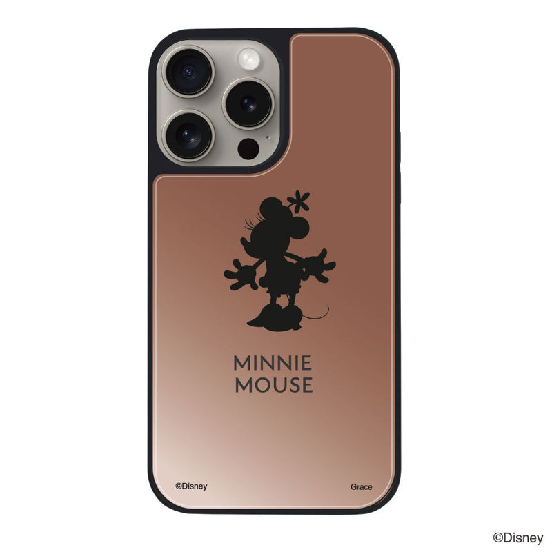 iPhoneケース ミラーバンパー ミラー付きケース ＜ミニーマウス（シルエット）＞