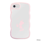 iPhone7/8/SE2/SE3ケース ウェーブフレーム クリアケース シルエットミニーマウス ピンク