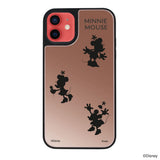 iPhone11ケース ミラーバンパー ミラー付きケース シルエット3ミニーマウス ローズゴールド