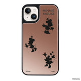 iPhone14/13ケース ミラーバンパー ミラー付きケース シルエット3ミニーマウス ローズゴールド