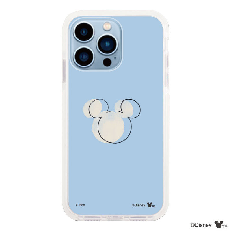 iPhoneケース クッションバンパー 耐衝撃クリアケース ＜ミッキーマウス（ライン）＞