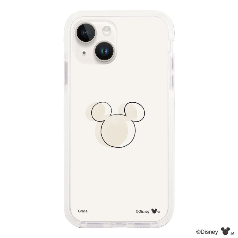 iPhoneケース クッションバンパー 耐衝撃クリアケース ＜ミッキーマウス（ライン）＞