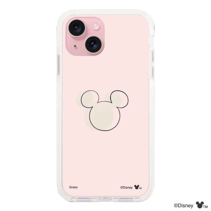 iPhoneケース クッションバンパー 耐衝撃クリアケース ＜ミッキーマウス（ライン）＞