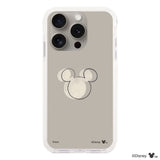 iPhone15Pro クッションバンパー 耐衝撃クリアケース ラインミッキーマウス クリア