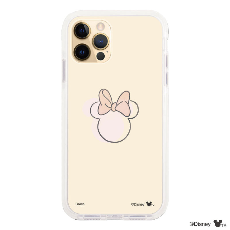 iPhoneケース クッションバンパー 耐衝撃クリアケース ＜ミニーマウス（ライン）＞