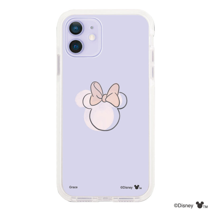 iPhoneケース クッションバンパー 耐衝撃クリアケース ＜ミニーマウス（ライン）＞