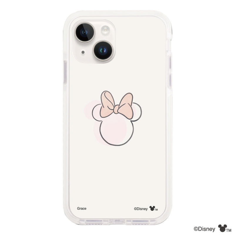 iPhoneケース クッションバンパー 耐衝撃クリアケース ＜ミニーマウス（ライン）＞