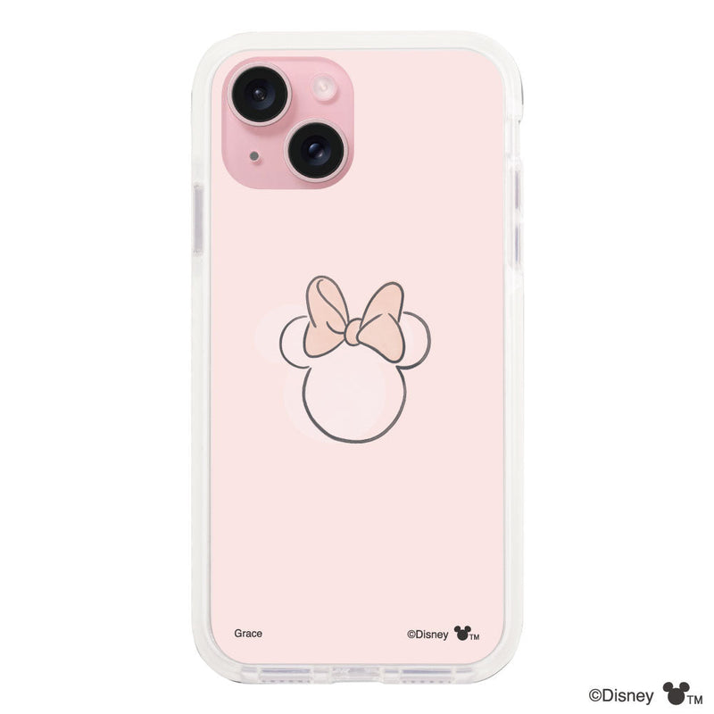 iPhoneケース クッションバンパー 耐衝撃クリアケース ＜ミニーマウス（ライン）＞