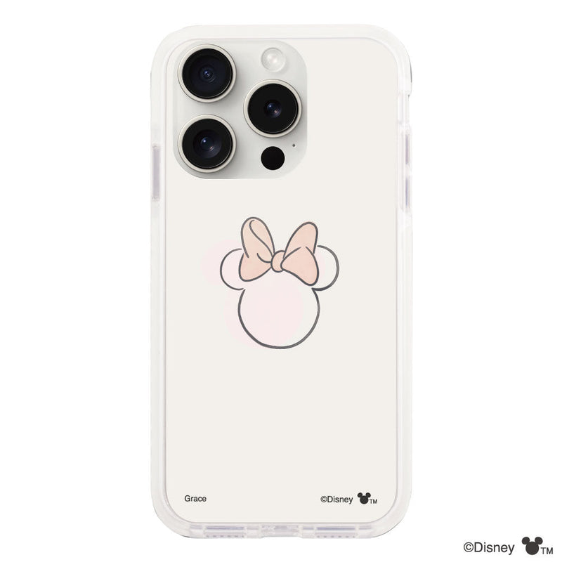 iPhoneケース クッションバンパー 耐衝撃クリアケース ＜ミニーマウス（ライン）＞