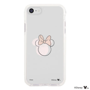 iPhone7/8/SE2/SE3 クッションバンパー 耐衝撃クリアケース ラインミニーマウス クリア