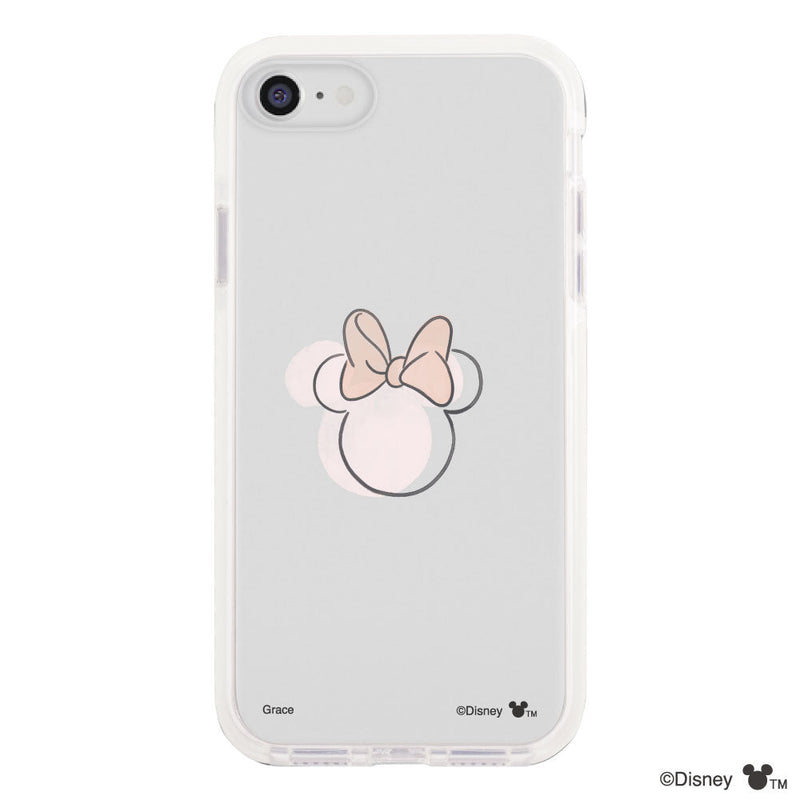 iPhoneケース クッションバンパー 耐衝撃クリアケース ＜ミニーマウス（ライン）＞
