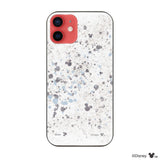 iPhone11ケース ガラス 強化ガラスケース インクドット柄ミッキーマウス グレー