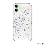 iPhone12miniケース ガラス 強化ガラスケース インクドット柄ミッキーマウス グレー