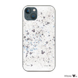iPhone13miniケース ガラス 強化ガラスケース インクドット柄ミッキーマウス グレー