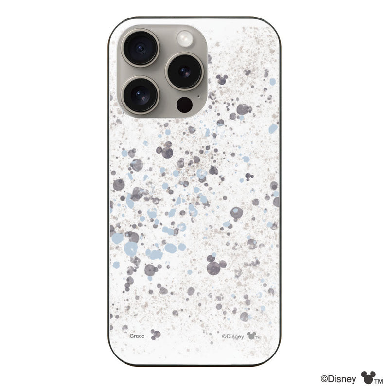 iPhoneケース ガラス 強化ガラスケース ＜ミッキーマウス（インクドット柄）＞