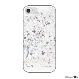 iPhone7/8/SE2/SE3ケース ガラス 強化ガラスケース インクドット柄ミッキーマウス グレー