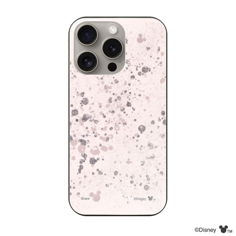 iPhoneケース ガラス 強化ガラスケース ＜ミッキーマウス（インクドット柄）＞
