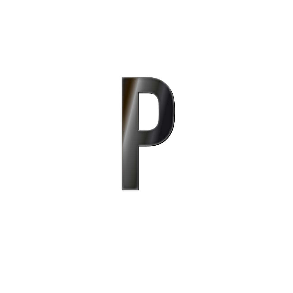 チャーム バンドラージイニシャル ブラック P