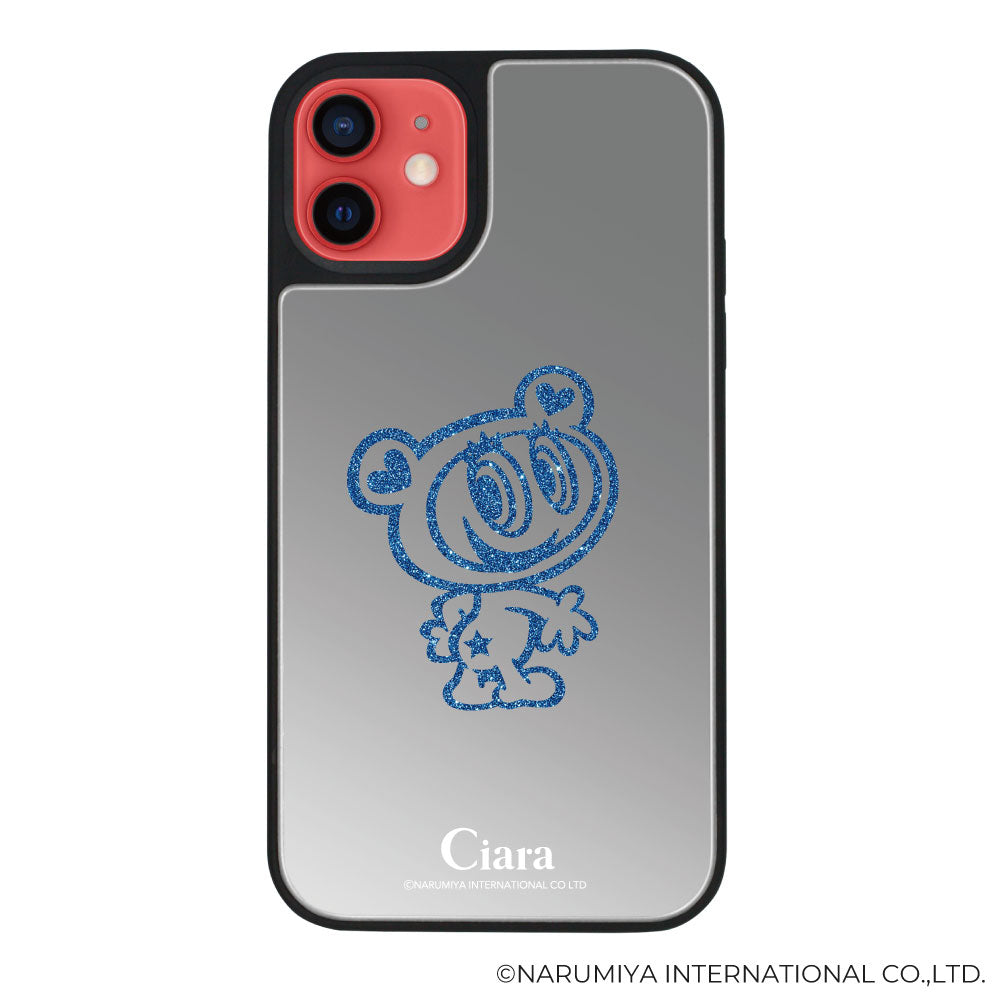 iPhoneケース ミラーバンパー ミラー付きケース エンジェルブルー ナカムラくん ハナちゃん グリッターシルエットライン