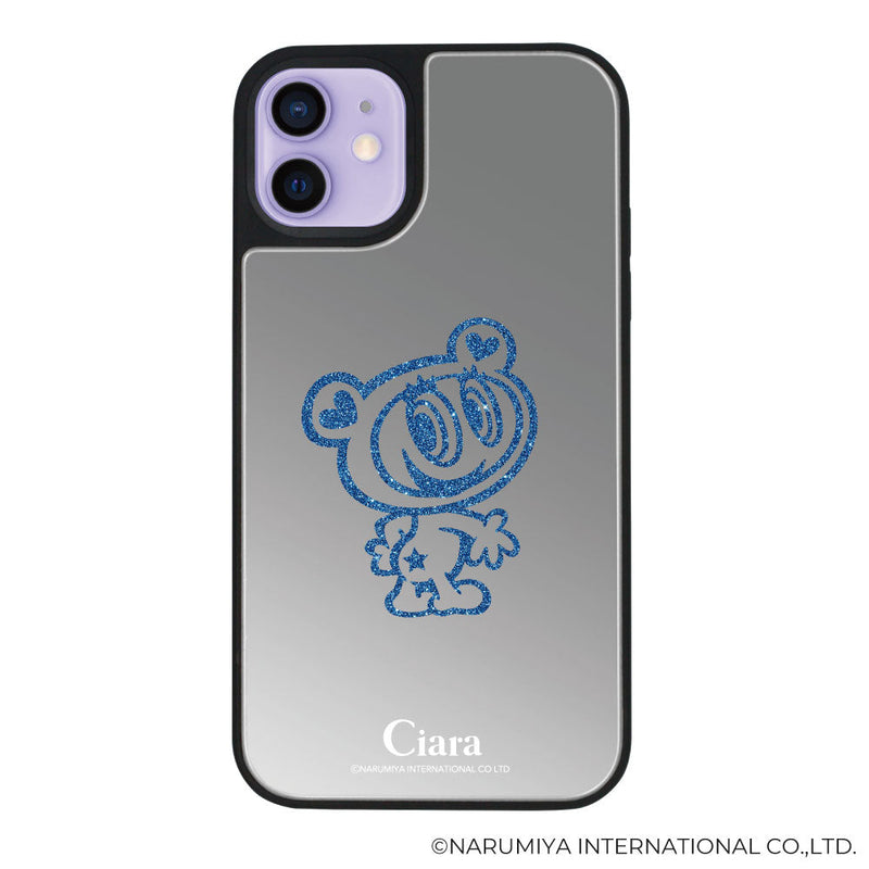 iPhoneケース ミラーバンパー ミラー付きケース エンジェルブルー ナカムラくん ハナちゃん グリッターシルエットライン