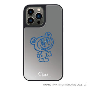 iPhone13Pro ミラーバンパー ミラー付きケース エンジェルブルー グリッター シルバー