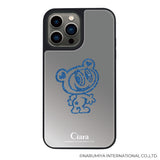 iPhoneケース ミラーバンパー ミラー付きケース エンジェルブルー ナカムラくん ハナちゃん グリッターシルエットライン