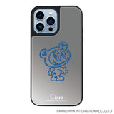 iPhoneケース ミラーバンパー ミラー付きケース エンジェルブルー ナカムラくん ハナちゃん グリッターシルエットライン
