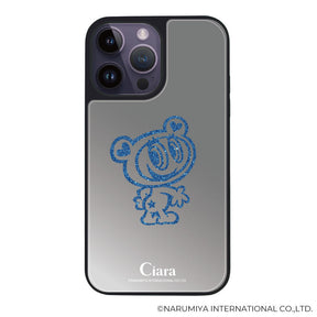 iPhone14ProMax ミラーバンパー ミラー付きケース エンジェルブルー グリッター シルバー