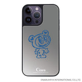 iPhoneケース ミラーバンパー ミラー付きケース エンジェルブルー ナカムラくん ハナちゃん グリッターシルエットライン