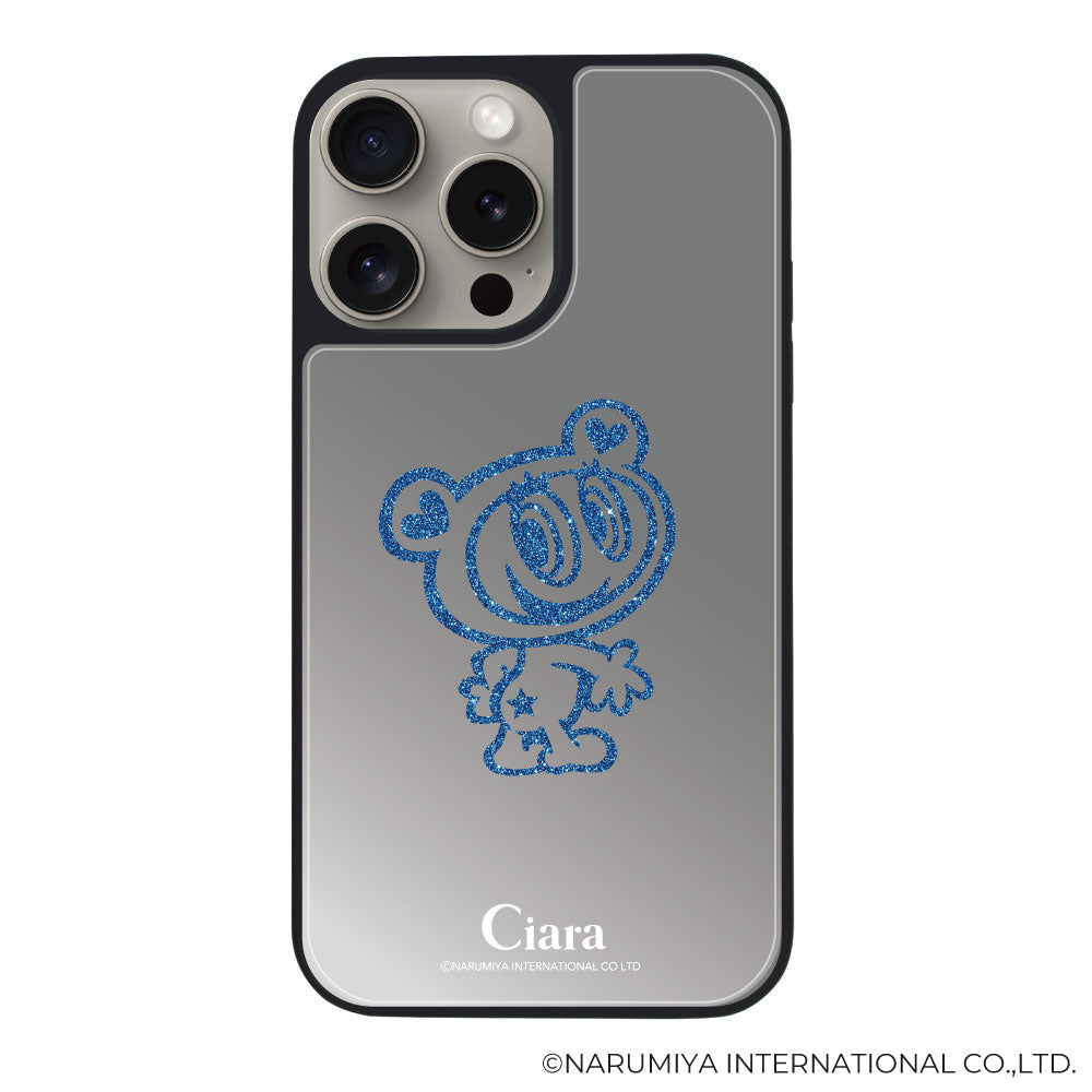 iPhoneケース ミラーバンパー ミラー付きケース エンジェルブルー ナカムラくん ハナちゃん グリッターシルエットライン