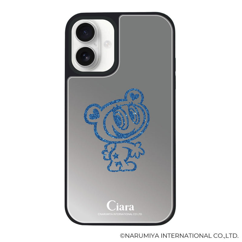 iPhoneケース ミラーバンパー ミラー付きケース エンジェルブルー ナカムラくん ハナちゃん グリッターシルエットライン