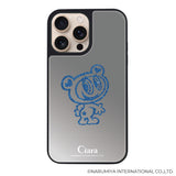 iPhoneケース ミラーバンパー ミラー付きケース エンジェルブルー ナカムラくん ハナちゃん グリッターシルエットライン