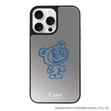 iPhoneケース ミラーバンパー ミラー付きケース エンジェルブルー ナカムラくん ハナちゃん グリッターシルエットライン