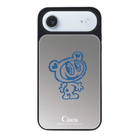 iPhoneAir ミラーバンパー ミラー付きケース エンジェルブルー グリッター シルバー
