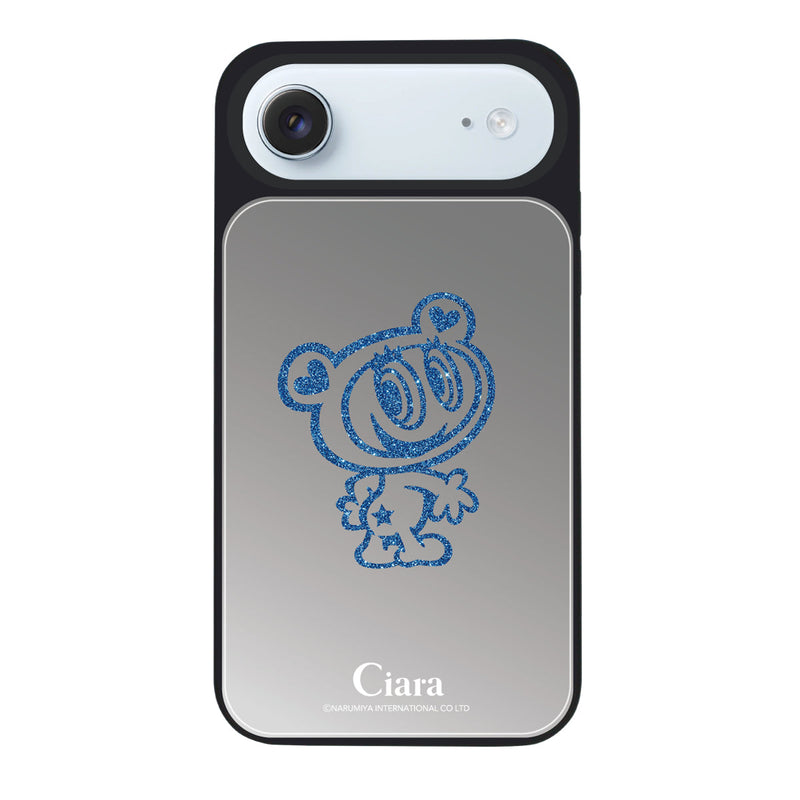 iPhoneケース ミラーバンパー ミラー付きケース エンジェルブルー ナカムラくん ハナちゃん グリッターシルエットライン