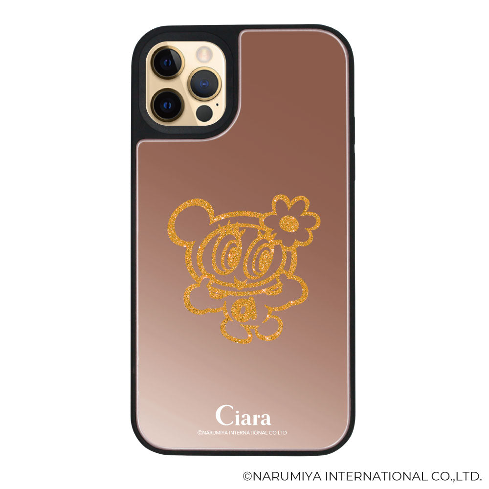 iPhoneケース ミラーバンパー ミラー付きケース エンジェルブルー ナカムラくん ハナちゃん グリッターシルエットライン