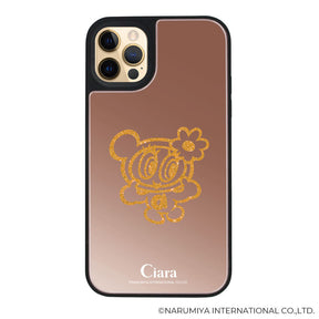 iPhoneケース ミラーバンパー ミラー付きケース エンジェルブルー ナカムラくん ハナちゃん グリッターシルエットライン