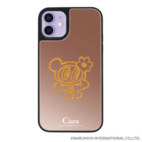 iPhoneケース ミラーバンパー ミラー付きケース エンジェルブルー ナカムラくん ハナちゃん グリッターシルエットライン